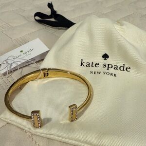 Kate Spade Gold Cuff Bracelet with Crystal Accents